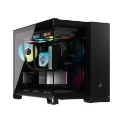   CORSAIR Ház Micro-ATX iCUE LINK 2500X RGB, Tápegység nélkül, Edzett Üveg, fekete