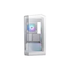   MSI Ház Micro ATX PANO M100R PZ WHITE, 4xARGB ventilátor, Tápegység nélkül, üvegfalú, fehér