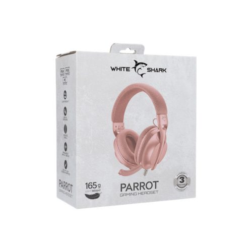 WHITE SHARK PARROT-P, GH-2440P, gamer fejhallgató, pink