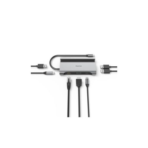 HAMA 00200143, FIC USB 3.2 GEN1 TYPE-C 7IN1, DOKKOLÓ (3X USB3.1, 2X USB-C, HDMI,LAN,PD)