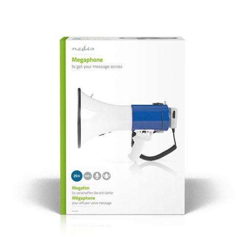 Nedis MEPH200WT megafon, beépített sziréna, hatótávolság 1500 m, 135dB, levehető mikrofon, 25W