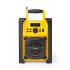 Nedis RDFM3100YW munka rádió, FM, bluetooth, rezgéscsillapítás, 15W, 20 FM állomás, 3,5 mm audióbemenet