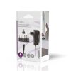 Nedis ACPA001 univerzális AC-DC tápegység, állítható 3V-12V DC 1A, 6 cserélhető táp dugó, 12W
