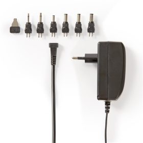   Nedis ACPA003 univerzális AC-DC tápegység, állítható 9V-24V, 24W, 1.0 - 1.5 A, 6 cserélhető táp dugó