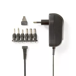   Nedis ACPA002 univerzális AC-DC tápegység, állítható 3V-12V, 1,5A, 6 cserélhetó táp dugó