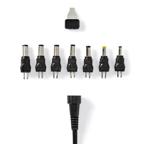 Nedis ACPA105 univerzális AC-DC tápegység, 5V-24V, 36W, 7 cserélhető táp dugó