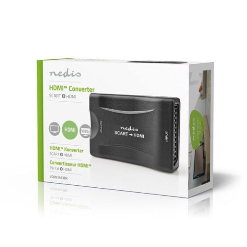 Nedis VCON3463BK (converter) videó konverter, SCART bemenet, HDMI kimenet 1080p