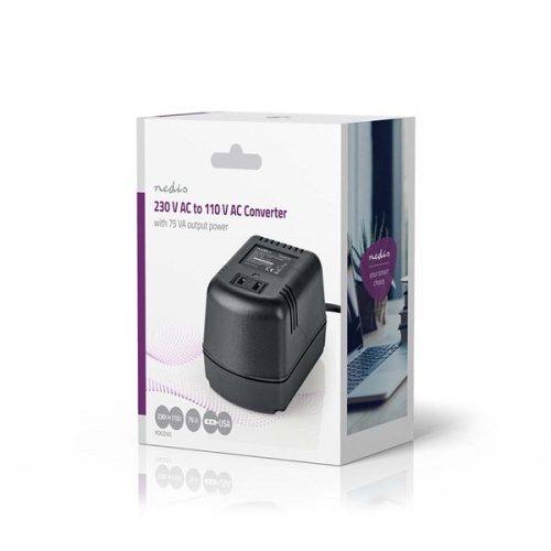 Nedis POCO101 tápegység, feszültség átalakító, konverterr 230V - 110V. 75W, USA