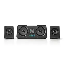   Nedis GSPR21022BK gamer hangszóró készlet, csatornák: 2.2, USB tápellátás, 3,5 mm jack, 48 W, LED, hangerőszabályozó