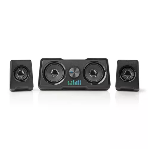 Nedis GSPR21022BK gamer hangszóró készlet, csatornák: 2.2, USB tápellátás, 3,5 mm jack, 48 W, LED, hangerőszabályozó