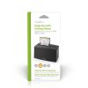 Nedis HDDUSB3210BK HDD / SSD dokkoló, USB 3.2 Gen1, USB Type-A, 2 fiókos,  2,5 / 3,5", USB 3.2 Gen1