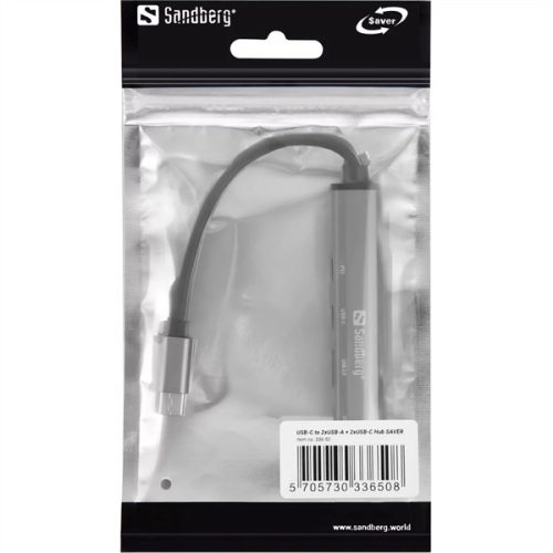 SANDBERG Hub és elosztó, USB-C to 3xUSB-A+2xUSB-C SAVER
