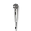 Nedis MPWD45GY dinamikus mikrofon, levehető kábel 5m, 80 Hz - 13 kHz 600 Ohm -72 dB Be/Ki kapcs.fém ezüst