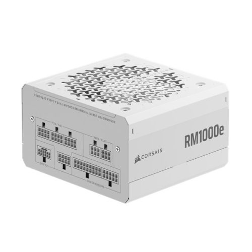 CORSAIR Tápegység Moduláris, RM1000e, 1000W, 12cm, ATX 3.1, PCIe 5.1, BOX, Cybenetics Gold, fehér