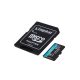 KINGSTON Memóriakártya MicroSDXC 64GB Canvas Go Plus Gen4 200R A2 U3 V30 + Adapter