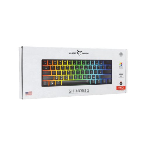 WHITE SHARK GK-004111B/R-US SHINOBI-2/B-R-US mech. bill. 61 piros gomb,fekete,angol