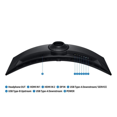 SAMSUNG Ívelt Gaming 144Hz VA monitor 49" G9 G91F, 5120x1440 DQHD, 32:9, 350cd/m2, 1ms, HDMI,DP/USB