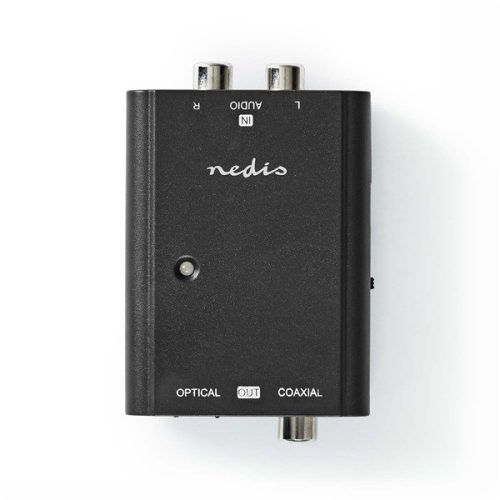 Nedis ACON2508BK, analóg - digitális audio konverter, 2x RCA bemenet - digitális koax / toslink kimenet
