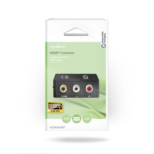 Nedis VCON3456AT (converter) videó konverter, 3 xRCA bemenet - HDMI kimenet 1080p, 1,65 Gbps