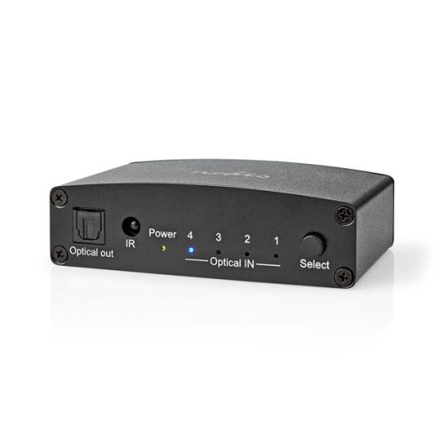Nedis ASWI2514BK digitális audio kapcsoló 4x Toslink