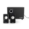 Nedis CSPR10021BK PC (hangfal) hangszóró 2.1, 33 W, 3,5mm sztereo jack