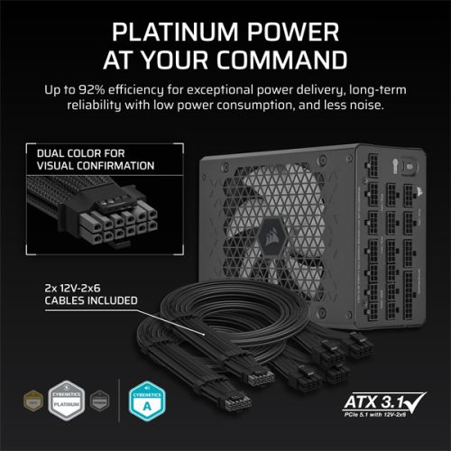 CORSAIR Tápegység Moduláris, HXi series 2025, HX1500i, 1500W, 14cm, ATX 3.1, PCIe 5.1, BOX, 80+ Platinum
