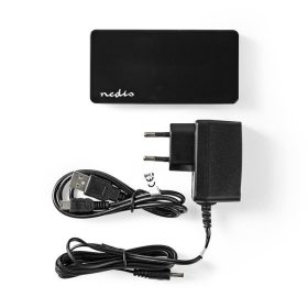 Nedis UHUBU2730BK aktív 7 portos USB HUB, USB 2.0, 5V táp