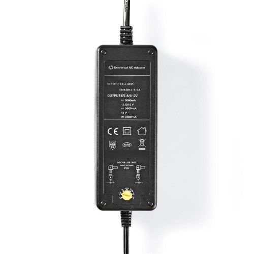 Nedis ACPA116 univerzális AC-DC tápegység, 6V - 16V, 60W, 8 cserélhető táp dugó