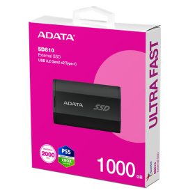 ADATA SSD Külső USB 3.2 1TB SD810, Type-C, Fekete