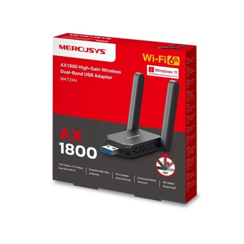 MERCUSYS Wireless Adapter USB Dual Band AX1800, MA72XH