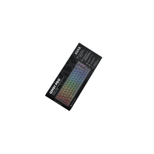 AVAX Vezetékes/Vezeték Nélküli Billentyűzet GM01 PRO USB, Fekete, Mechanikus, Brown Switch, HUN
