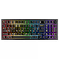   AVAX Vezetékes/Vezeték Nélküli Billentyűzet GM03 PRO USB, Fekete, Mechanikus, Brown Switch, HUN
