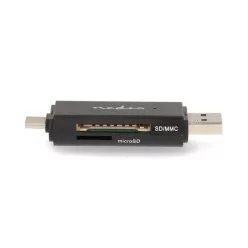   Nedis CRDRU2110BK USB2.0 - USBC kártyaolvasó microSD (TF) / microSDHC (TF) / microSDXC (TF) / SD / SDHC / SDXC