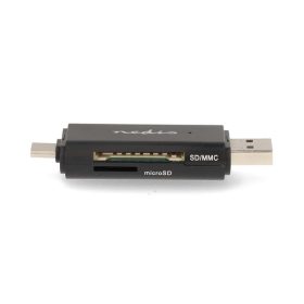   Nedis CRDRU2110BK USB2.0 - USBC kártyaolvasó microSD (TF) / microSDHC (TF) / microSDXC (TF) / SD / SDHC / SDXC
