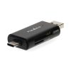 Nedis CRDRU2110BK USB2.0 - USBC kártyaolvasó microSD (TF) / microSDHC (TF) / microSDXC (TF) / SD / SDHC / SDXC
