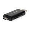 Nedis CRDRU3110BK USB3.2 Gen1 - USBC kártyaolvasó microSD (TF) / microSDHC (TF) / microSDXC (TF) / SD / SDHC / SDXC