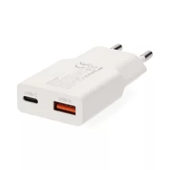   Nedis WCHA20WT gyorstöltő USB-A / USB-C töltő, GaN, PD3.0, 20W, fehér