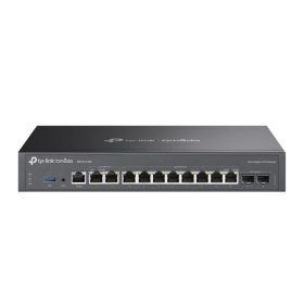   TP-LINK Vezetékes VPN Router 2xWAN/LAN(2.5Gbps)+ 8xWAN/LAN(1000Mbps) + 2xSFP + 1xUSB + 1xkonzol port, ER7412-M2