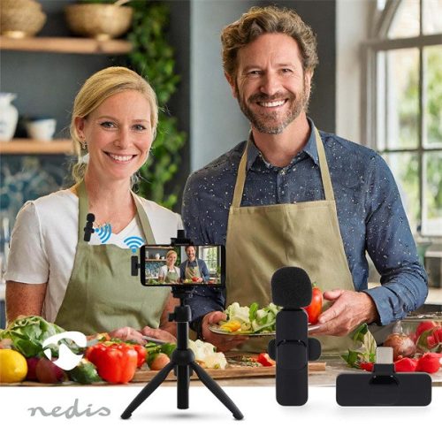 Nedis MICW110BK vezeték nélküli mikrofon, használható Notebook / Okostelefon / Tablet,  USB Type-C™