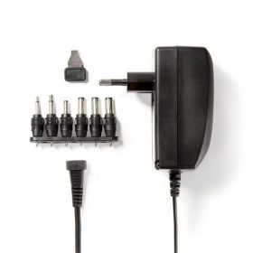   Nedis ACPA007 univerzális AC-DC tápegység, állítható 3V-12V, 2,25A, 27W, 6 cserélhetó táp dugó