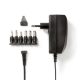 Nedis ACPA007 univerzális AC-DC tápegység, állítható 3V-12V, 2,25A, 27W, 6 cserélhetó táp dugó