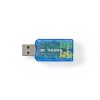 Nedis USCR10051BU USB hangkártya, 3,5mm mikrofon és fejhallgató csatlakozás, virtuális 5.1 3D hangadapter