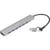 SANDBERG USB-C/A to 7 x USB 3.0 HUB, akár 7 USB-A satlakozási lehetőség, USB 3.0 SuperSpeed 5 Gbit/sec, 5 év garancia