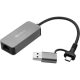 SANDBERG USB-C/A 2.5 GbE RJ45 adapter,  USB-C and USB-A Compatibility,  Ultra-Fast 2.5 Gbps Speeds, 5 év garancia