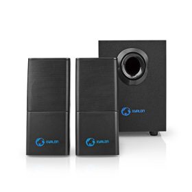   Nedis GSPR10021BK aktív gamer hangszóró 2.1, USB tápellátás, 3,5 mm jack, 30 W, Hangerőszabályozó