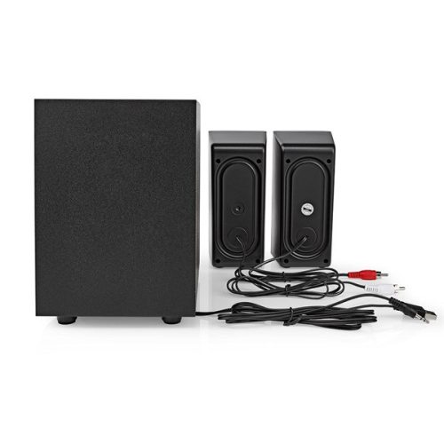 Nedis GSPR10021BK aktív gamer hangszóró 2.1, USB tápellátás, 3,5 mm jack, 30 W, Hangerőszabályozó
