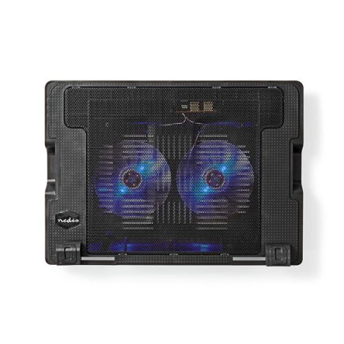 Nedis NBCR200BK notebook hűtő, 18", 2 X 140mm ventilátor, LED, 1200 rpm