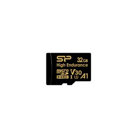   SILICON POWER Memóriakártya MicroSDHC 32GB CL10 UHS-I U3 V30 A1, Golden Series High Endurance