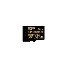   SILICON POWER Memóriakártya MicroSDXC 64GGB CL10 UHS-I U3 V30 A1, Golden Series High Endurance
