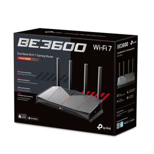 TP-LINK Wireless Router Dual-Band BE3600 Gaming 1xWAN(2.5Gbps) + 1xLAN(2.5Gbps) + 3xLAN(1Gbps) + 1xUSB 3.0, ARCHER GE230